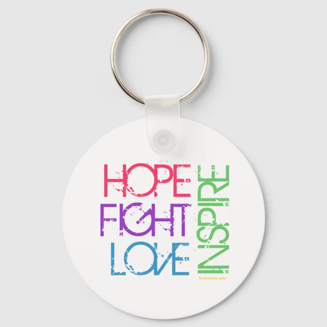 Porte-clés Espoir, combat, amour, inspirer (Recto)