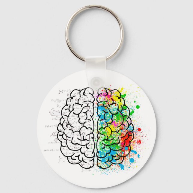 Porte-clés esprit cerveau psychologie idée coeurs (Recto)