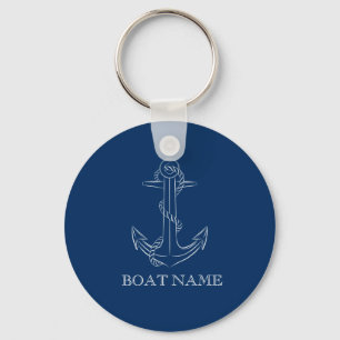 Porte-clés Esprit nautique Ancre Marine Bleu