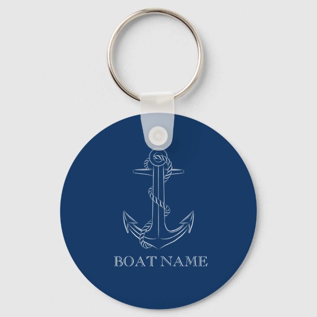 Porte-clés Esprit nautique Ancre Marine Bleu (Recto)