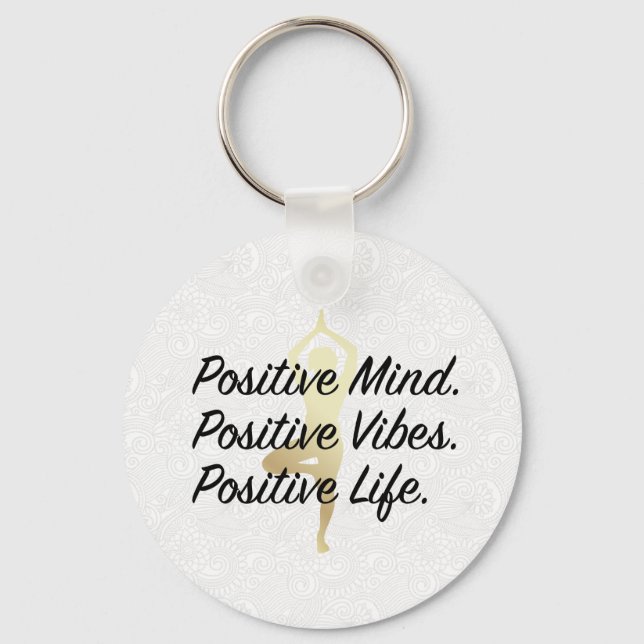 Porte-clés Esprit Positif, Vibes Positives, Vie Positive Yoga (Recto)