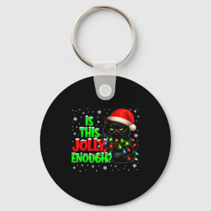 Porte-clés Est-ce que ce chat noir Pjs Noël Xmas est assez jo