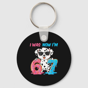 Porte-clés Étais six sept dalmatien chien 67 mème 7ème annive
