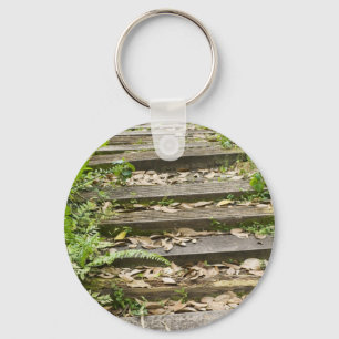 Porte-clés Étapes en bois