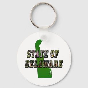 Porte-clés État du Delaware Image Texte et Plan Plan Plan