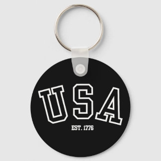 Porte-clés États-Unis 1776 Style Collégial Patriotique Fierté