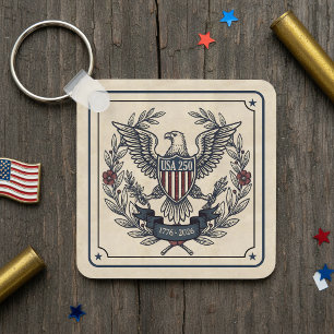 Porte-clés États-Unis 250 Aigle patriotique motif héritage Cr
