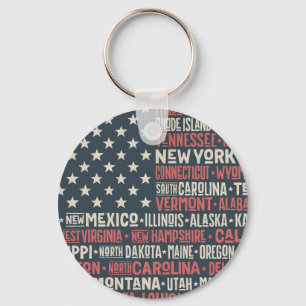 Porte-clés États-Unis d'Amérique  États et capitales