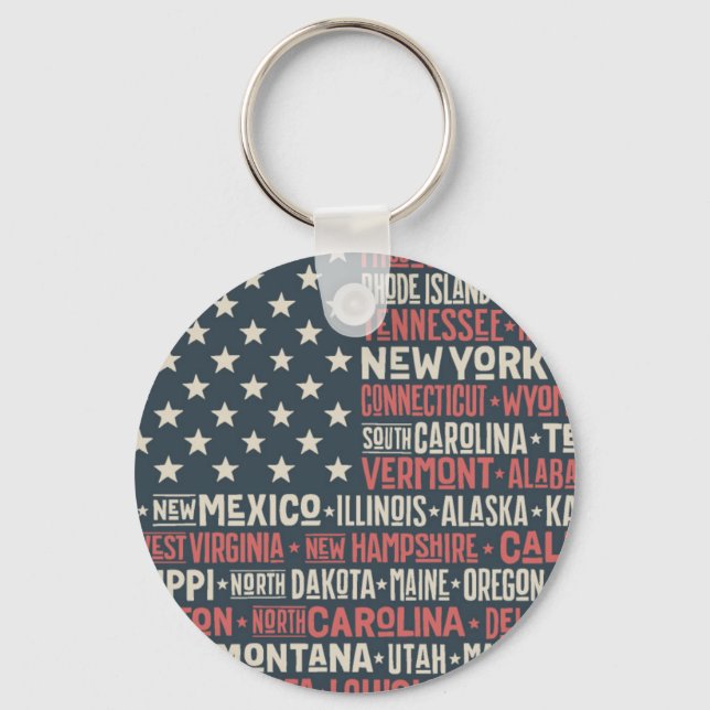 Porte-clés États-Unis d'Amérique |États et capitales (Recto)