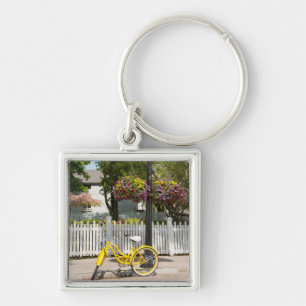 Porte-clés États-Unis, Michigan, Mackinac Island. Vélo jaune