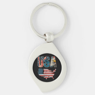 Porte-clés Etats-Unis Patriotique 4 juillet Amérique Drapeau