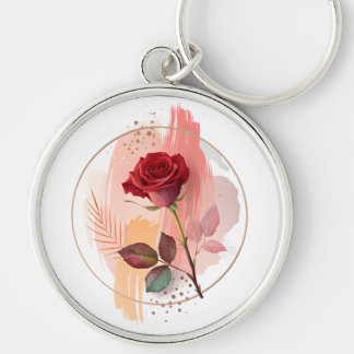 Porte-clés Eternal Blush: A Modern Rose in Abstract Harmony