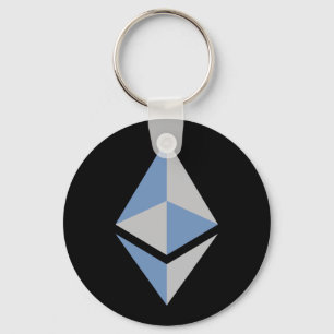 Porte-clés Ethereum ETH Gray & Blue Logo Basic Keychain