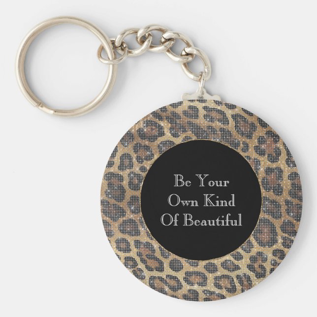 Porte-clés Étincelle animale Brown de léopard (Devant)