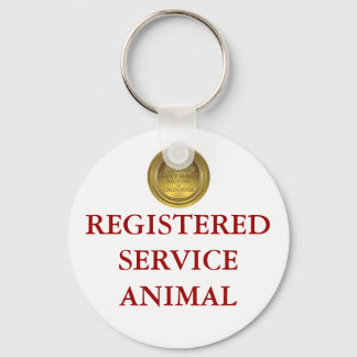 Porte-clés Étiquette d'animal de service enregistré