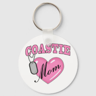 Porte-clés Étiquette de chien du coeur N de maman de la garde