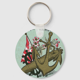 Porte-clés Étiquette en soie japonais vintage d'Ancre