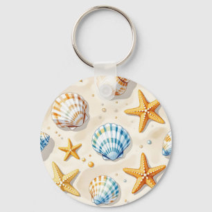 Porte-clés Étoile de mer coquillage motif de plage