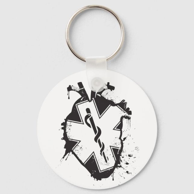 Porte-clés étoile de vie coeur anatomique (Recto)