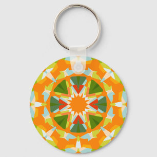 Porte-clés Étoile verte brillante orange amusante Boho Kitsch