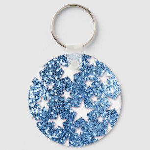 Porte-clés Étoiles bleues de regard de parties scintillantes