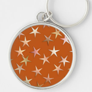 Porte-clés Étoiles métalliques, tons or pâle et cuivre