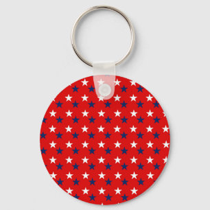Porte-clés Étoiles Motifs patriotiques en rouge
