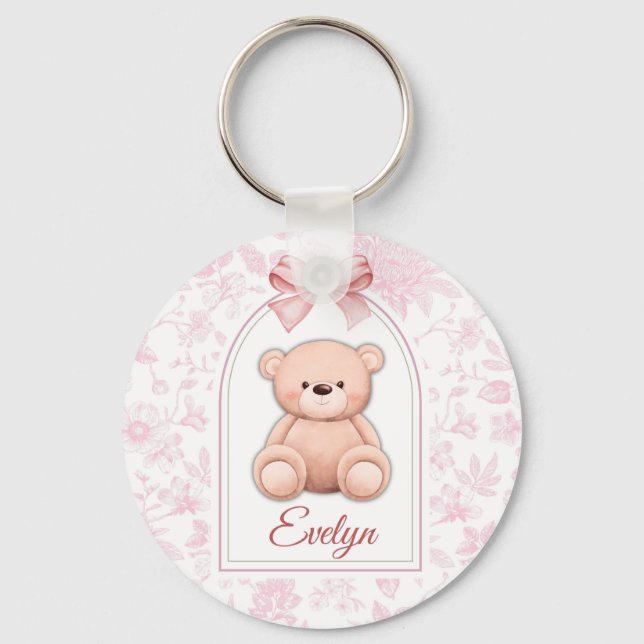 Porte-clés Evelyn | Conception personnalisée d'ours en peluch (Recto)