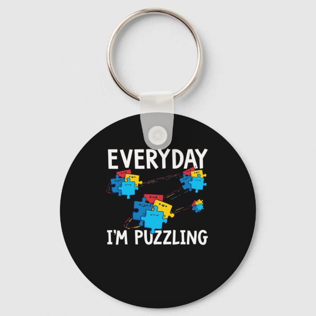 Porte-clés Everyday I'm Puzzling. Autism Month (Recto)