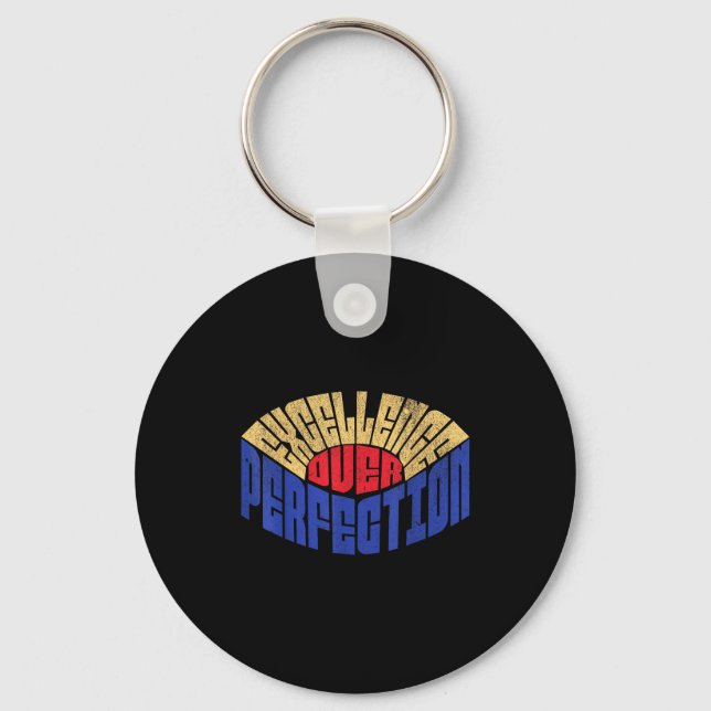 Porte-clés Excellence Over Perfection Mindset Leadership Retr (Recto)