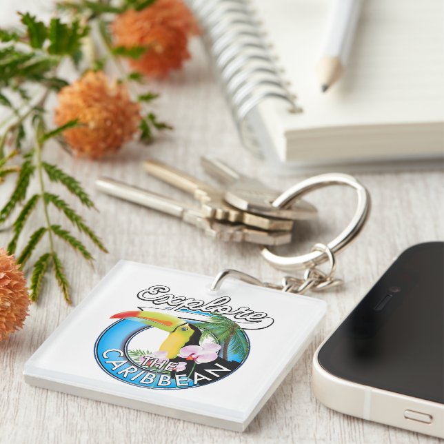 Porte-clés Explorez le patch de voyage des Caraïbes. (Devant Droit)