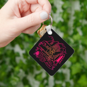 Porte-clés Explorez Plus Camper Rose Van Mountain Nature Love