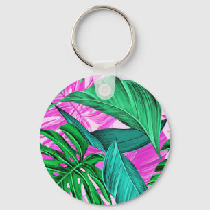 Porte-clés Extraordinaires feuilles de palmiers tropicaux flu