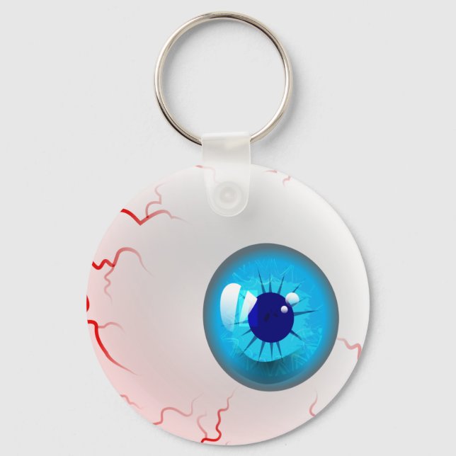 Porte-clés Eyeball d'horreur bleue (Recto)