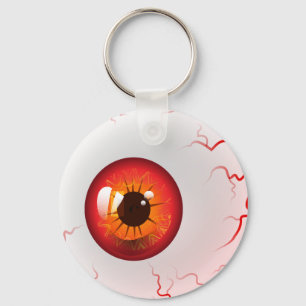 Porte-clés Eyeball d'horreur rouge