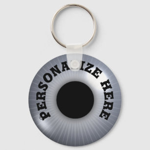 Porte-clés Eyeball gris argent noir lunatique