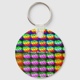 Porte-clés Eyes Pixel Arc-en-ciel