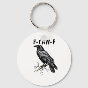 Porte-clés F Caw F Corbeau, F-Caw-F Joli Oiseau disant Meme