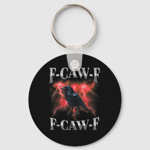Porte-clés F-Caw-F Corbeau Oiseau Corbeau Gothique Mème