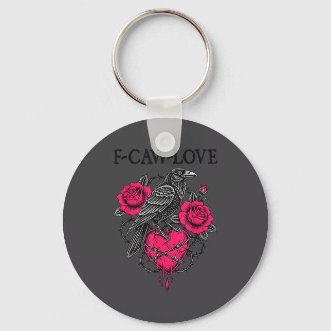 Porte-clés F Caw F Crow Anti Valentine's Day Dark Gothic Brok (Recto)
