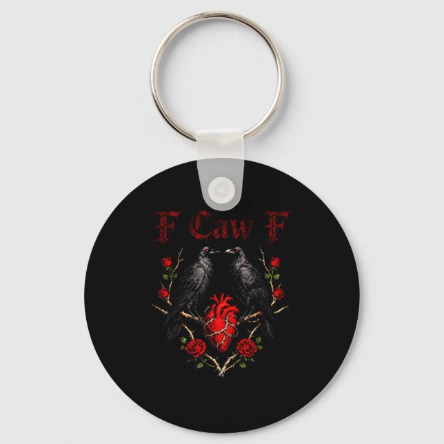 Porte-clés F Caw F Crow Heart Funny Anti Valentine Day Single (Recto)