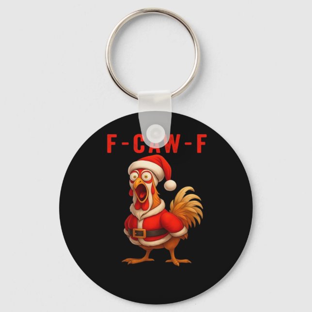Porte-clés F-Caw-F Funny Chicken Christmas Essential (Recto)