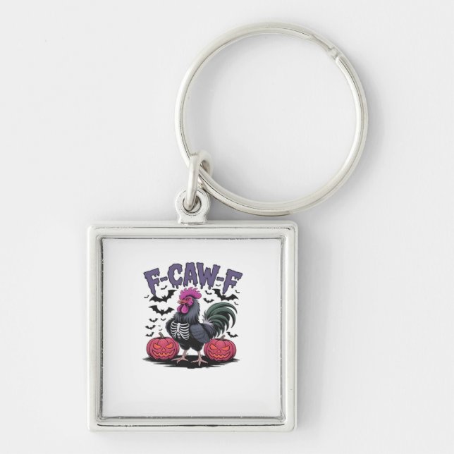 Porte-clés F-Caw-F Funny Chicken Classic Retro Graphic (Devant)