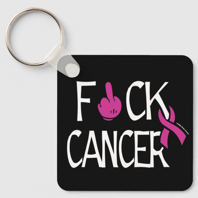 Porte-clés F#CK CANCER...Cancer du sein (Recto)
