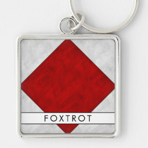 Porte-clés F Signal Nautique Foxtrot + Votre Nom