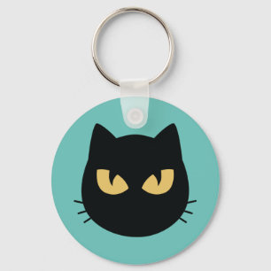 Porte-clés Face de chat noir