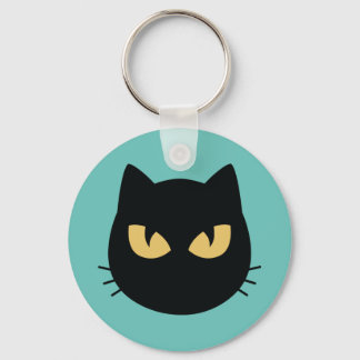 Porte-clés Face de chat noir
