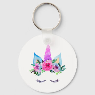 Porte-clés Face de licorne magique mignonne