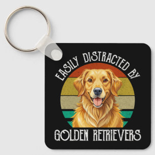 Porte-clés Facilement Distrait Par Les Retrievers D'Or