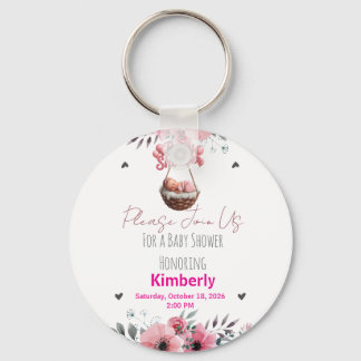 Porte-clés Faire-part de naissance Baby in Bloom fleurs de ly